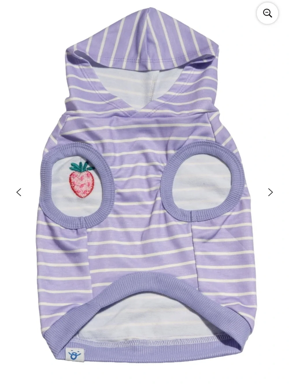 Oodles Purple Striped Strawberry Dog Hoodie Sweatshirt Medium & Large